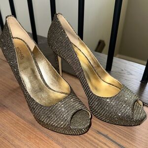 Michael Kors Mesh Sparkle Platform Heels
